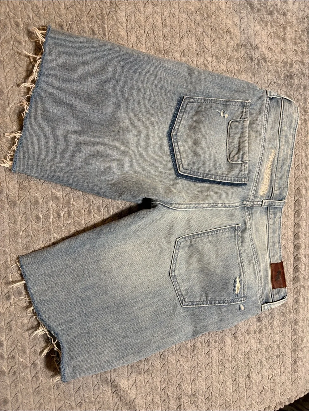 Anthropologie Holding Horses Distressed Patchwork Denim Jean Shorts Size 27